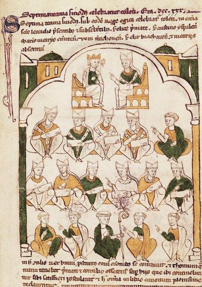 Council of Toledo, miniatyr i "Primacy of the Toledan Church" av Spanish School