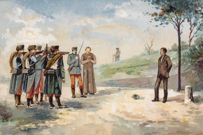 Henrettelse ved skytegruppe av den republikanske revolusjonæren Froilan Carvajal, Spania, 1869 av Spanish School
