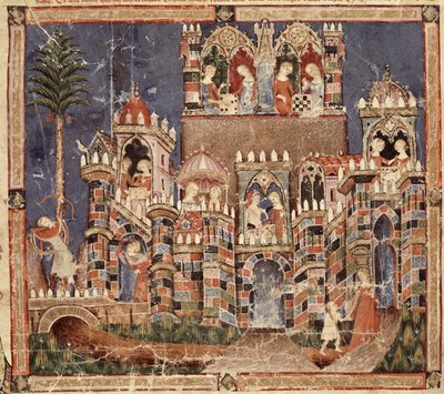 Fol.13v Spill og underholdning av trojanerne, fra Codex Benito Santa Mora av Spanish School
