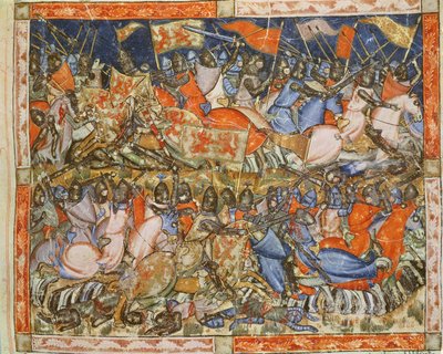 Fol.39r The Exploits of Hector, fra Codex Benito Santa Mora av Spanish School