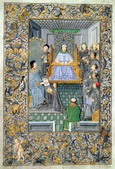 Frontispice av Antonio de Nebrijas (1444-1522) Grammatikk av Spanish School