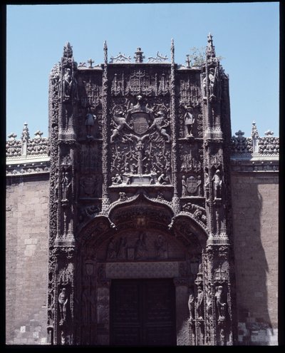 Gotisk kunst Isabelin: Fasade til College of St. Gregory (St. Gregory) 1488-1496 Valladolid, Spania (Gotisk kunst: Utsikt over fasaden til College of St. Gregory (St. Gregory) Valladolid Spania av Spanish School