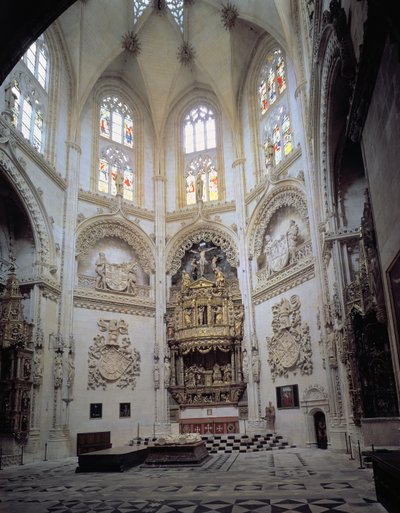 Innvendig utsikt over Capilla del Condestable, sent på 1400-tallet av Spanish School