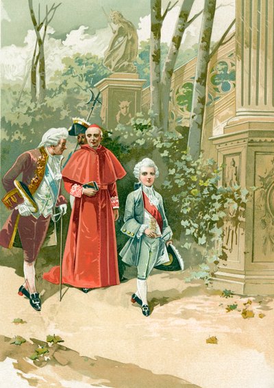Louis XV som barn i Tuileriehagen av Spanish School