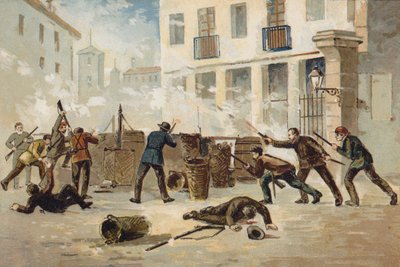 Medlemmer av National Militia i Valencia nektet å avvæpne, Spania, 1873 av Spanish School