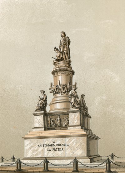 Monument til Columbus i Genova av Spanish School