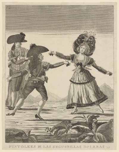 Pistolees and las sequidillas boleras, ca. 1790-99 av Spanish School
