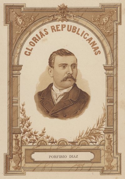 Porfirio Diaz , meksikansk soldat og politiker (litho) av Spanish School