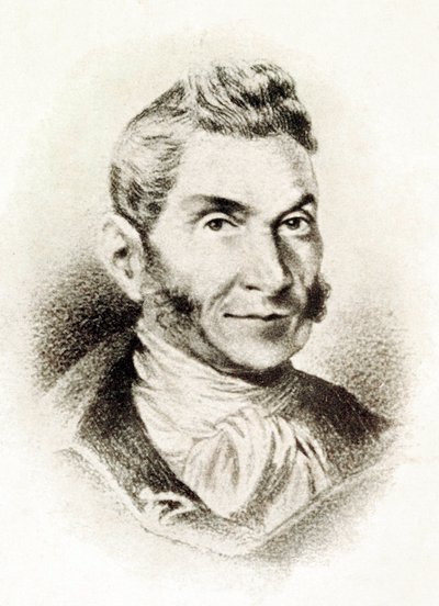 "Portrett av Bartolome Jose Gallardo Blanco (1776-1852), spansk intellektuell" 1800-tallet (litografi) av Spanish School