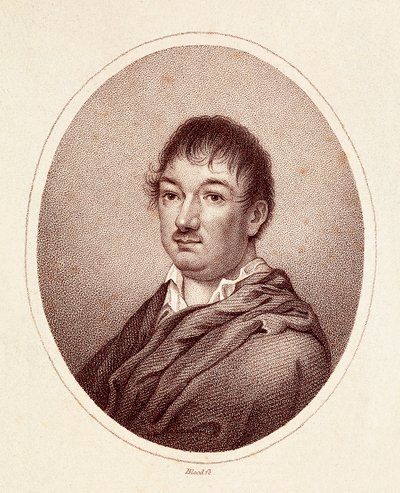 Portrett av Leandro Fernandez de Moratin (1760-1828), spansk forfatter. Gravering 1800-tallet. Nasjonalbiblioteket i Madrid. av Spanish School