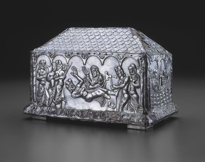 Relikvieskrin av de hellige Adrian og Natalia, ca. 1150 (sølv og eikekjerne) av Spanish School