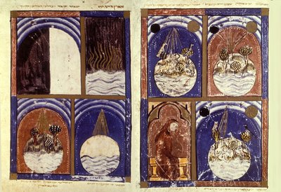Reproduksjon av skapelsen, fra Sarajevo Haggadah av Spanish School