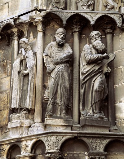 Skulptur fra katedralen Santa Maria de Burgos 1221-1568, Spania. Porten til Sarmental av Spanish School