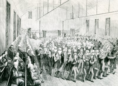 Shaker-møte i New Lebanon, New York, 1873 av Spanish School