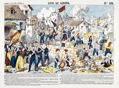 Den spanske uavhengighetskrigen (1808–1814): beleiringen av Gerona fra juni til desember 1809. av Spanish School