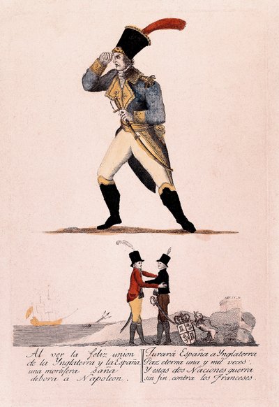 Spansk uavhengighetskrig: Napoleon står overfor alliansen mellom Spania og England av Spanish School