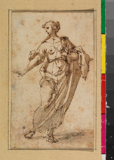 Stående kvinneskikkelse, 1675-99 av Spanish School