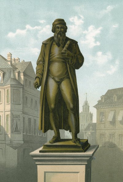 Statue av Gutenberg i Mainz av Spanish School