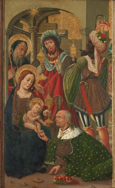 The Adoration of the Kings, ca. 1490 (tempera på panel) av Spanish School
