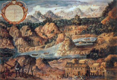 Erobringen av Guatemala i 1524 (olje på panel) av Spanish School