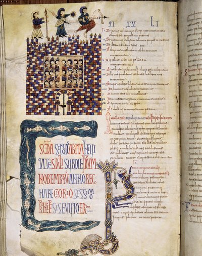 Hispalense II Council i 619, side fra Glosas Emilianenses, 992-994 (belyst manuskript) av Spanish School