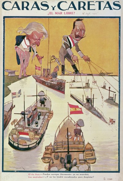 Kaiser og onkel Sam på tidspunktet for den første verdenskrig, 1915 av Spanish School