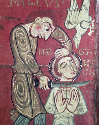 Martyrdommen til St. Margaret av Antiokia, detalj fra alteret foran fra klosteret Santa Margarida de Vilaseca (tempera på eikepanel) av Spanish School
