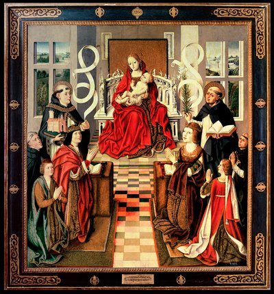 The Virgin of the Catholic Kings, ca. 1490 (olje på panel) (se 161527 og 3947 for detaljer) av Spanish School
