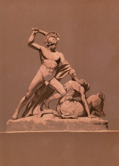 Theseus dreper minotauren av Spanish School