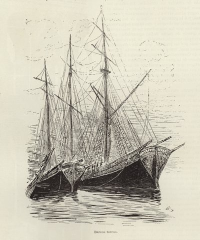 tyrkiske skip av Spanish School