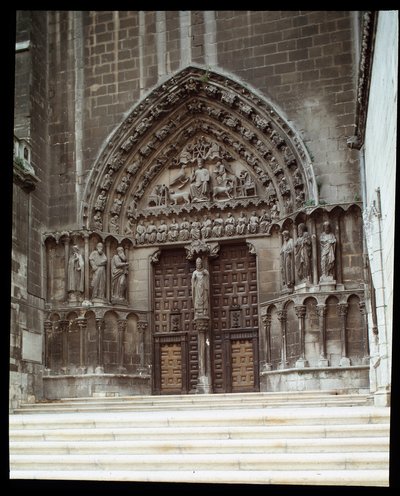 Utsikt over sakramentalportalen (Sarmental) til Cathedrale Santa Maria (Santa Maria) i Burgos av Spanish School