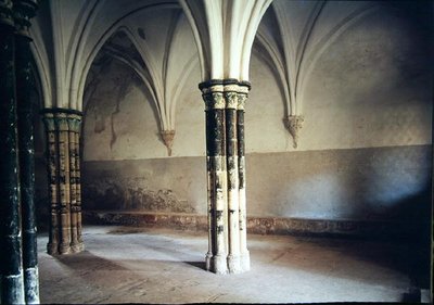 Utsikt over det indre av kapittelhuset til klosteret, grunnlagt i 1194 og flyttet til det nåværende stedet i 1218 av Spanish School