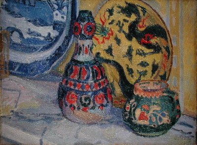 Stilleben med orientalske figurer av Spencer Frederick Gore