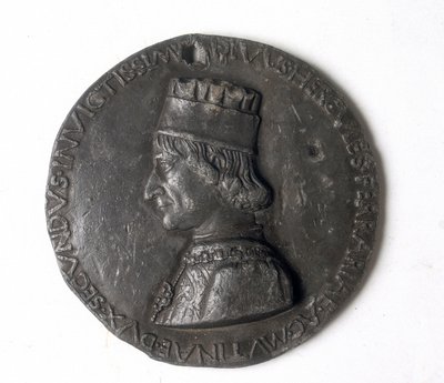 Medalje som viser Ercole d'Este: rett av Sperandio Savelli