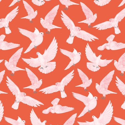 Doves pattern II, 2021 (grafittblyant og digital) av Stacy Hsu