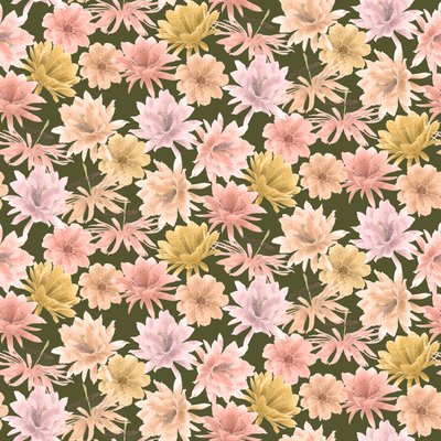 Mojave Desert Blooms-mønster, 2021 (grafittblyant og digital) av Stacy Hsu