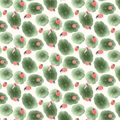 Nasturtium-koordinatmønster colorway 2, 2020 (grafittblyant og digital) av Stacy Hsu