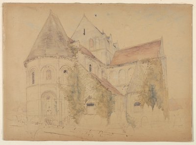 Skisse av St. Nicholas-kirken, Caen, Frankrike av Stanford White