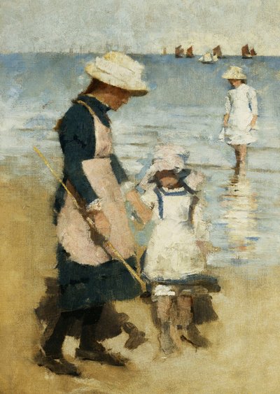 Children on the Beach, ca. 1891 (olje på lerret) av Stanhope Alexander Forbes