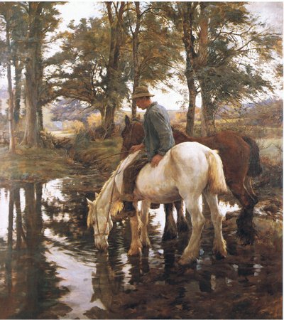 Drikkestedet (farge litho) av Stanhope Alexander Forbes