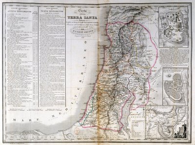 Kart over Palestina som også viser grensene til hver stamme. A. Stucchi av Stanislao Stucchi