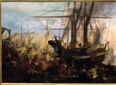 Embarkment of Abd El Kader (Abd El-Kader, algerisk politiker og filosof av Stanislas Gorin