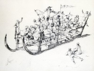 The Sleigh, c1850-1890 av Stanislas Lepine