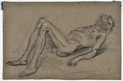studie av en skjeggete mann (tegning) av Stanislas Torrents y de Amat