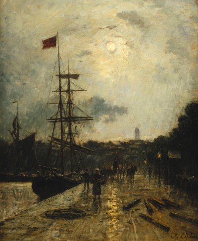 Kai ved Caen; Quai a Caen, av Stanislas Victor Edouard Lepine