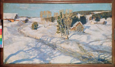 Blå snø. Maleri av Stanislav Yulianovich Zhukovsky (Zhukovsky) (1873-1944), olje på lerret av Stanislav Joulianovitch Joukovski