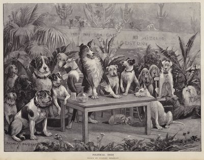 Politiske hunder (litho) av Stanley (after) Berkeley
