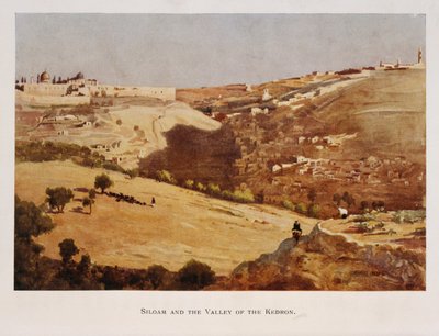 Akvarell av Stanley Inchbold, som viser Kidron-dalen, i Jerusalem, Palestina 1906 av Stanley Inchbold