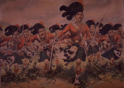 Charge of the Black Watch, ca. 1900 av Stanley L. (after) Wood