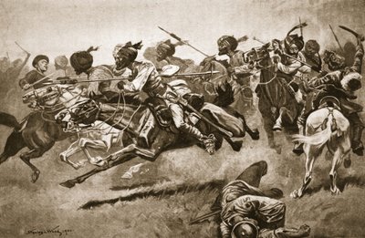 På ekspedisjonen til Pao-ting-fu: A charge of the Bengal Lancers, illustrasjon fra 